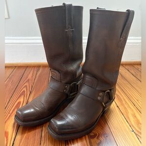 Frye Dark Brown Harness Boots
